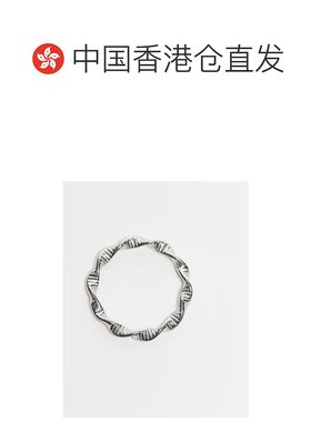 1h可退 香港直邮潮奢 ASOS 男士 设计防水不锈钢扭曲绳纹戒指(银)