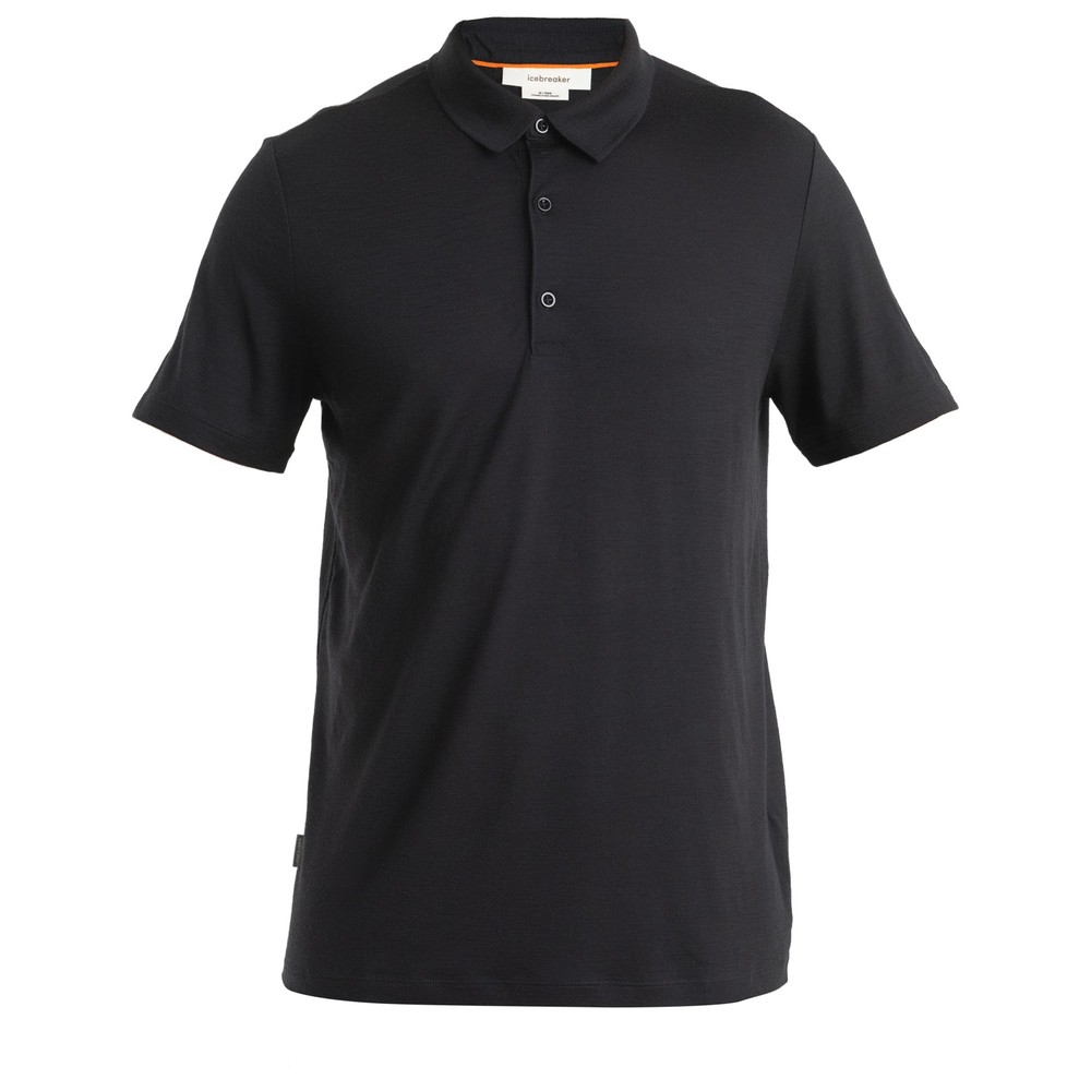 1 hour refundable European direct mail ICEBREAKER men's POLO shirt 2163380BLACK CO black