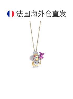 自营欧洲直邮LV路易威登 Vivienne女士金色黄金吉祥物造型项链