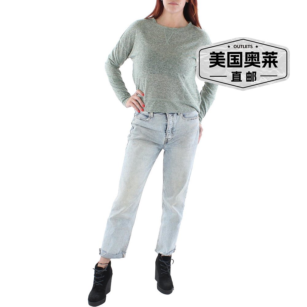 weatherproof vintage女式短款圆领套头衫 - 绿色 【美国奥莱】直 - 图0