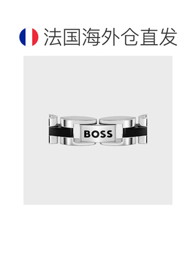 自营欧洲直邮HUGO BOSS雨果博斯 ARCHER男士银色精钢双B字母组合