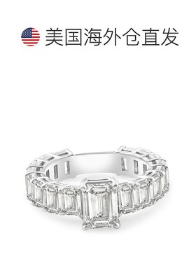 自营 pompeii3VS 7 1/2 克拉祖母绿切割钻石订婚戒指 3/4 永恒 14