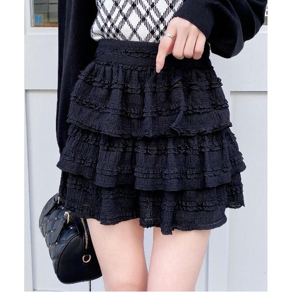 1h可退 日本直邮INGNI 女装 蕾丝荷叶边短裙 内搭安全裤 12613000,淘宝优惠券,粉丝福利购,淘宝优惠卷