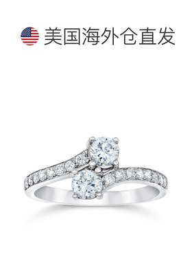 自营 pompeii31CT 2 Stone Forever Us Lab Created 钻石订婚戒指
