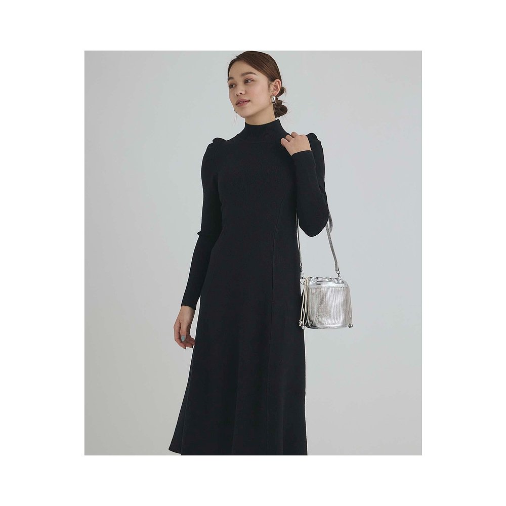 1h可退 日本直邮Edit Sheen 女士泡袖高领针织连衣裙 SH25S0019 - 图0