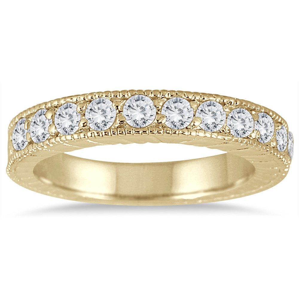 monary1/2 Carat TW Antique Styled Engraved Diamond Band in 1 - 图2