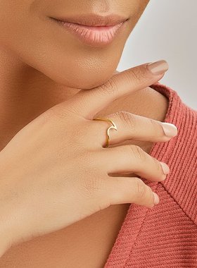 【美国奥莱】直发 sterling forever纯银波浪形戒指 金