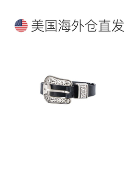 自营golden goose黑色西式带扣皮带-黑色 美国奥莱直发腰带