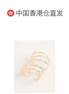 1h可退 香港直邮ASOS 女士 大号镂空设计锤痕金色色调手镯