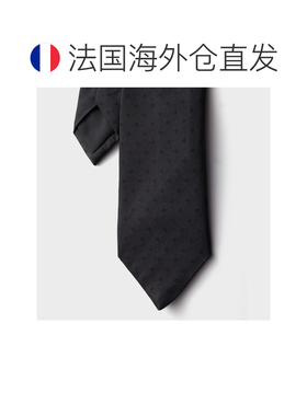 自营欧洲直邮Prada普拉达 男士黑色丝质领带