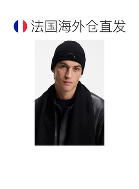 自营欧洲直邮HUGO BOSS雨果博斯 Beanie Jacq PS男士格纹针织帽