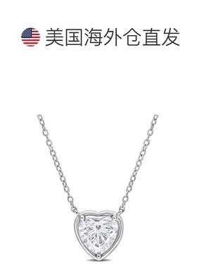 自营 mimi & max2 CT TGW 创造了 925 纯银莫桑石光环心形吊坠带