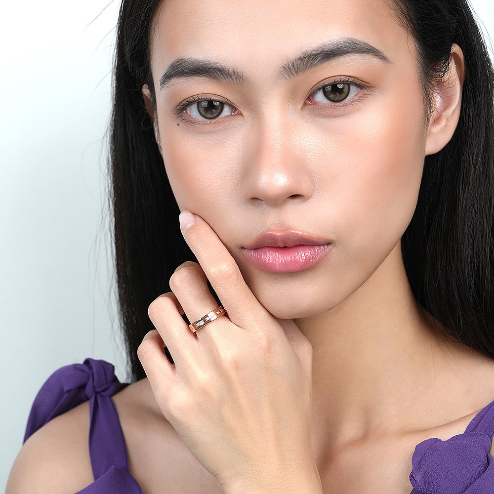 自营 APM Monaco摩斯密码戒指情侣对戒玫瑰金轻奢七夕礼物 - 图2