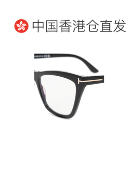 香港直邮TOM FORD 女士眼镜 FT5971B001 SS2026 黑色 徽标平光镜