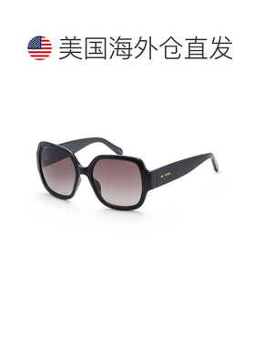 自营Fossil Women's 58 mm Black Sunglasses - black 美国奥莱直