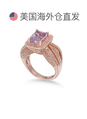 自营Suzy Levian 纯银 4.3 TCW 紫色紫水晶戒指 - 粉红色 美国奥