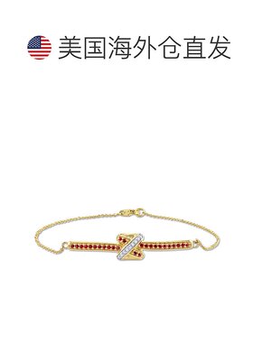 自营Mimi & Max 1/3ct TGW Ruby Diamond Accent Bar Crossover B