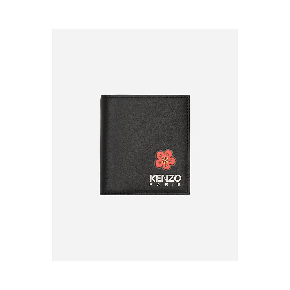 香港直邮潮奢 Kenzo 男士Crest Foldable Wallet Black 钱包 - 图0