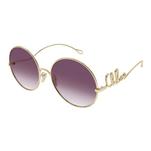 自营chloeCh0329s Gradient Purple Tint Round Sunglasses - pin - 图2