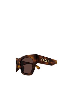 GUCCI 女士眼镜 GG1835S002 SS2025 棕色 矩形太阳镜