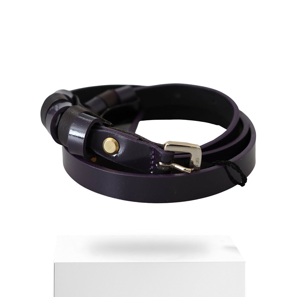 GF Ferre Logo Buckle Waist Women's Slim Women's Belt- viol-图3