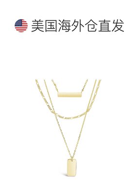 自营sterling forever三层条形项链-金-金 【美国奥莱】直发