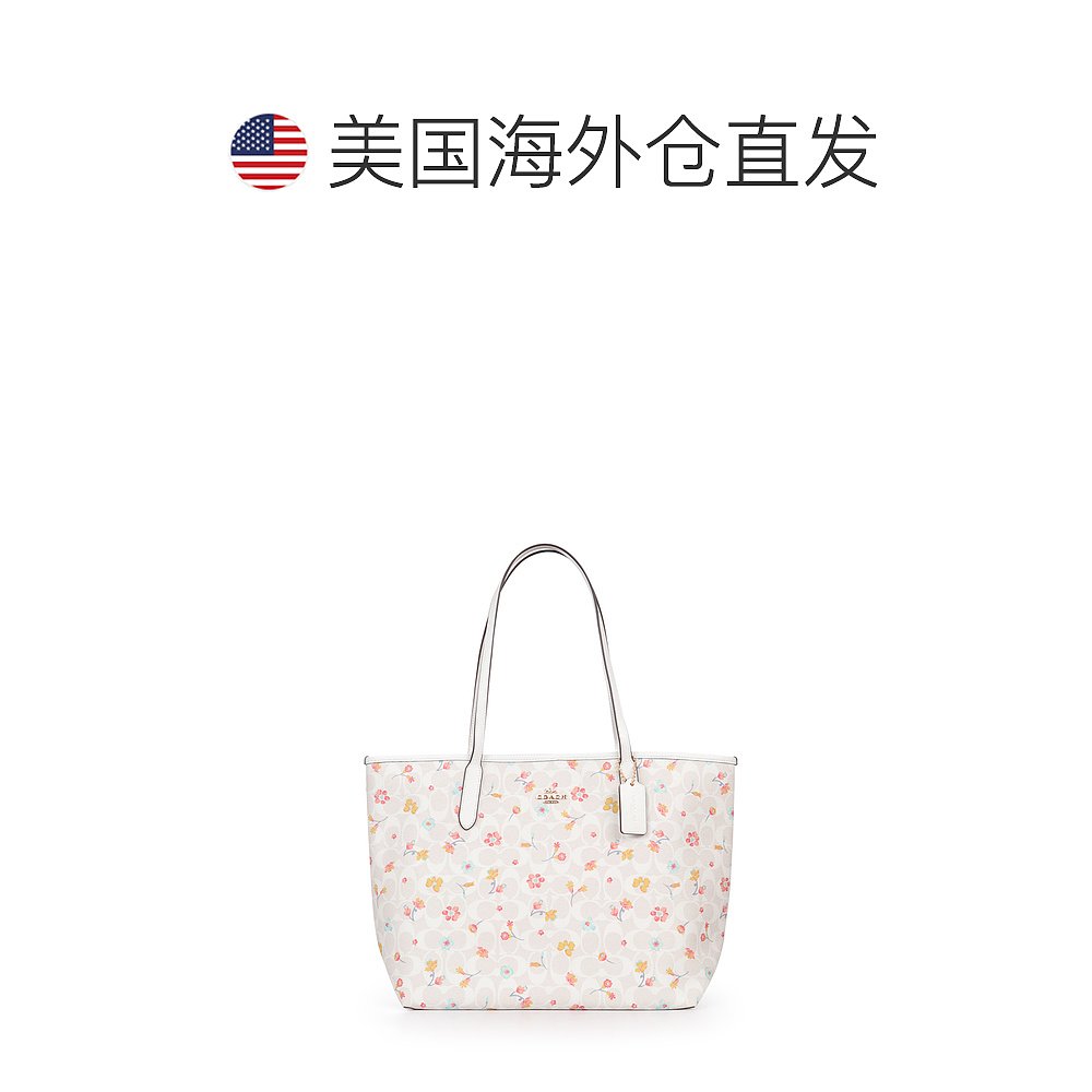 天猫国际海外直购美国直邮COACH 蔻驰新款女士大号托特包PVC配皮大容量单肩手提包1