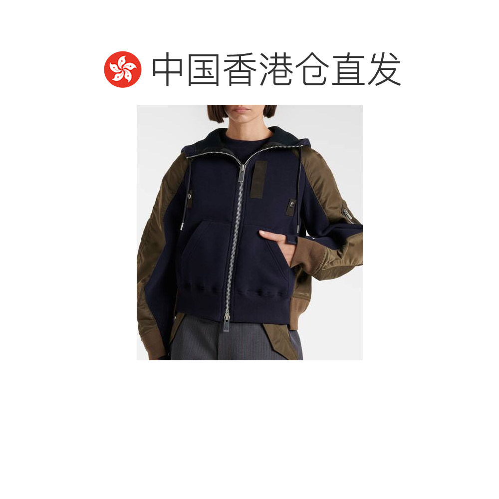 香港直邮潮奢 Sacai 女士 棉混纺斜纹布夹克 green绿色 舒适时尚,淘宝优惠券,粉丝福利购,淘宝优惠卷