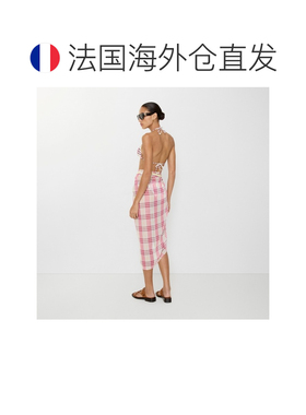 自营欧洲直邮Burberry博柏利 Check紫色棉质格纹围巾男女通用配饰