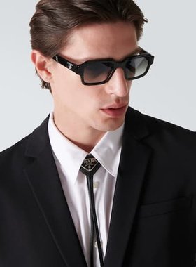 潮奢 Prada 普拉达 男士 方框太阳眼镜 black黑色 舒适时尚