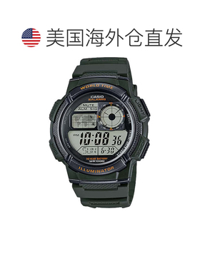 自营Casio Men’s Digital Watch with Black and Green Dial  -