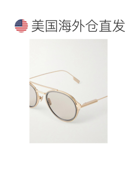 美国直邮zegna 杰尼亚 男士 飞行员钛合金太阳眼镜 EZ029535E配饰