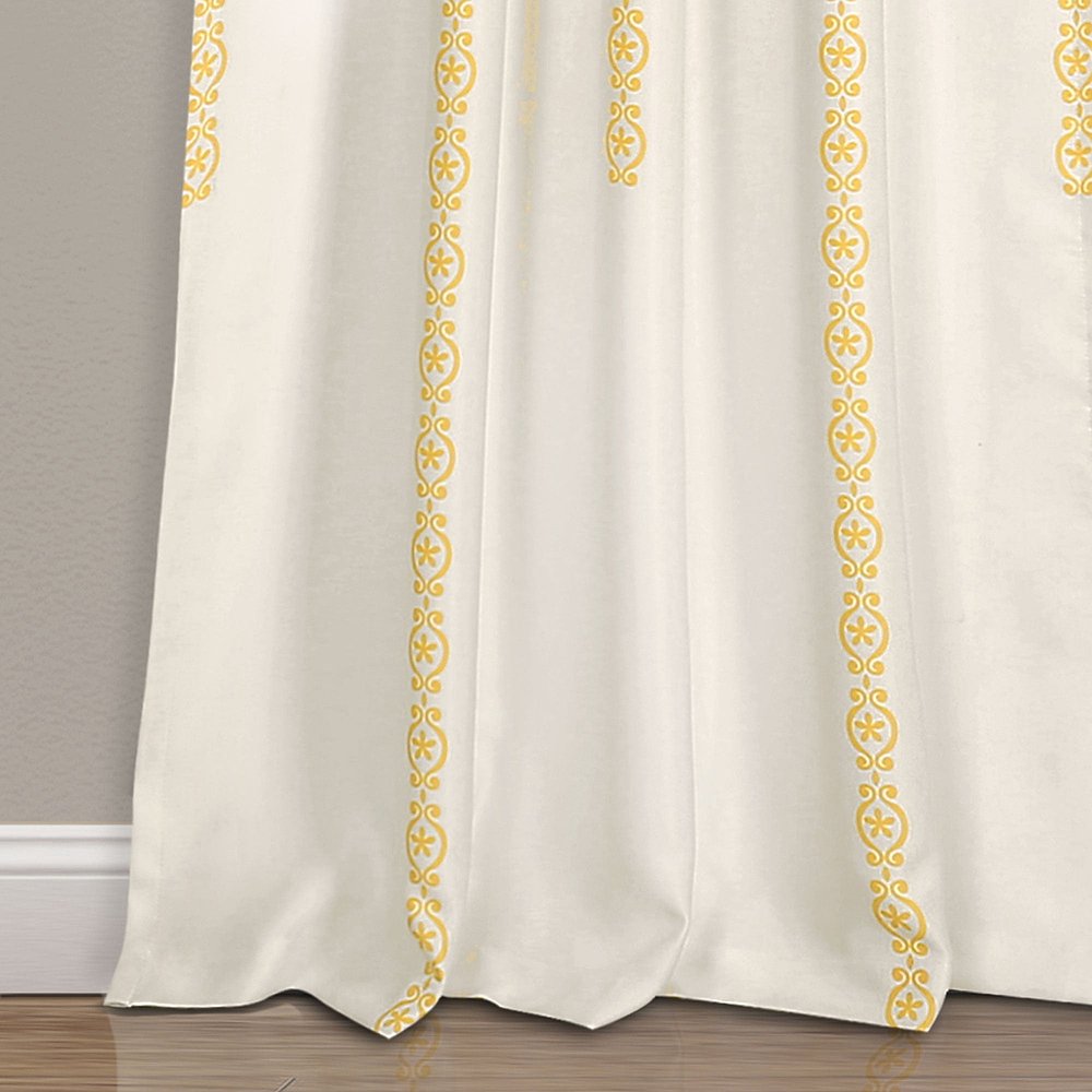 lush decorStripe Medallion Light Filtering Window Curtain Se-图2