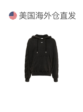 自营off-whiteOff- Cotton Men's Sweatshirt - black 美国奥莱直