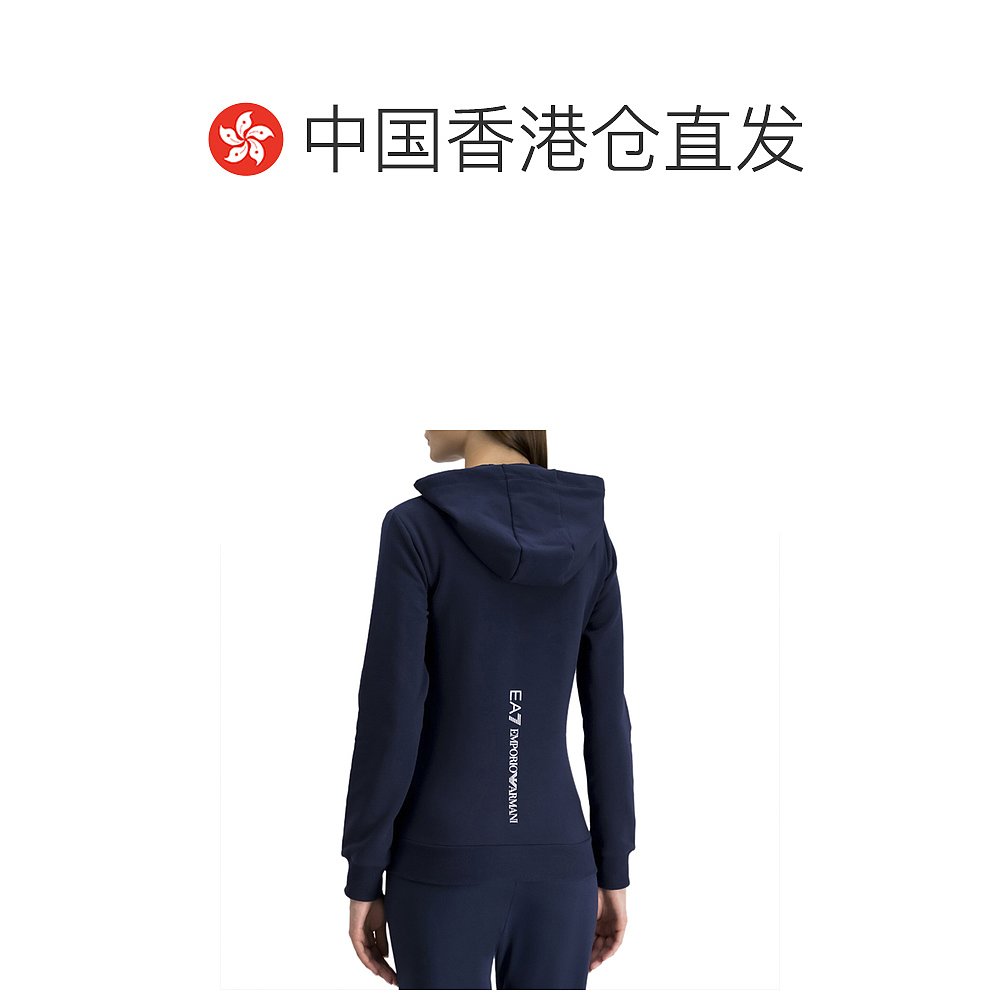 香港直邮EMPORIO ARMANI 女士士蓝色棉质长袖帽衫 6GTM03-TJ27Z-1 - 图1