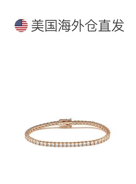 自营 Suzy Levian 方晶锆石纯银 7 英寸网球手链 - 粉红色 美国奥
