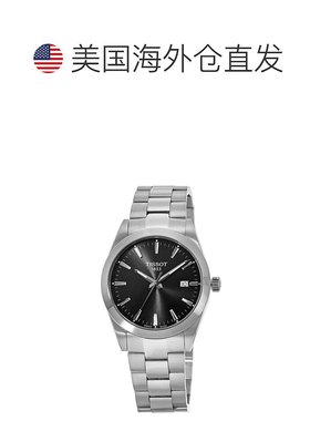 自营Tissot Gentleman Quartz Black Dial Stainless Steel Men's