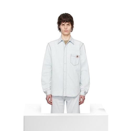 1h可退 潮奢 Bally 巴利 男士 蓝色牛仔衬衫 MSH02KCO412 - 图3