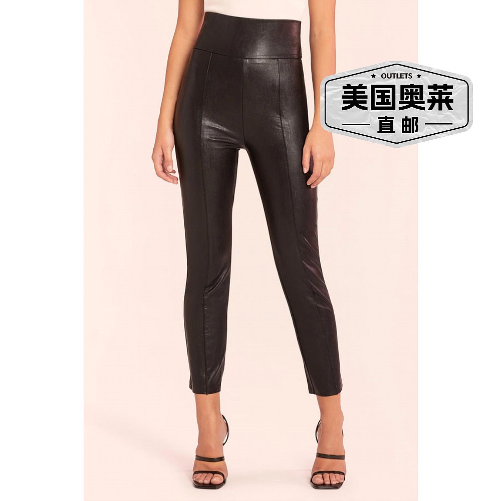 amanda uprichardRomana Faux Leather Pull-On Pants In Black b-图0