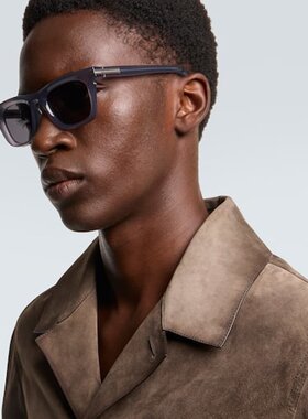 潮奢 Zegna 杰尼亚 男士 矩形太阳眼镜 grey灰色 舒适时尚