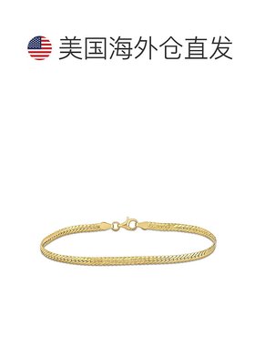 自营 Mimi & Max 3 毫米人字形手链 18k 镀金纯银 - 7.5 英寸 -