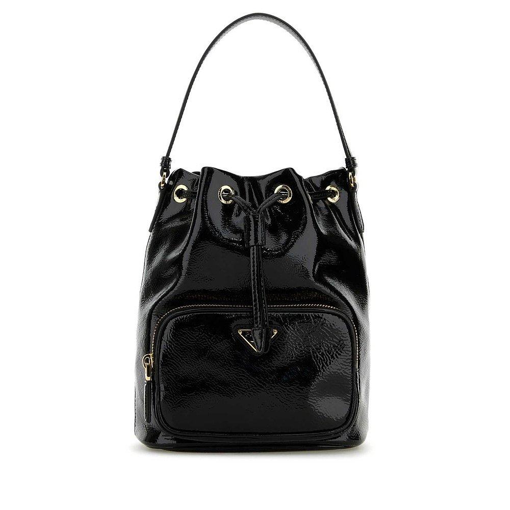 1小时内可退 香港直邮Prada 普拉达 女士 Duet Logo 饰牌水桶包 1,淘宝优惠券,粉丝福利购,淘宝优惠卷