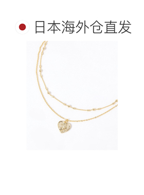 日本直邮tiny 女装 玫瑰爱心双层项链 625201吊坠