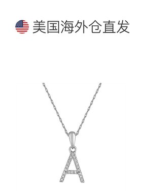 自营 sabrina14k 白金和钻石初始项链 - 白色 a 美国奥莱直发吊坠