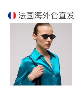 自营欧洲直邮GUCCI古驰 女士黑色醋酸纤维镂空GG水晶椭圆形太阳镜