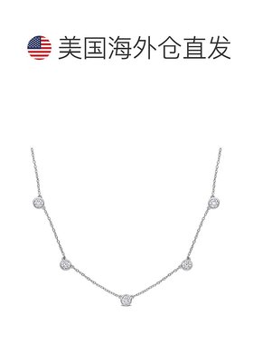 自营 mimi & max2 1/4 CT DEW 925 纯银莫桑石庭院项链 - 白色 美