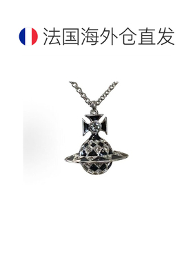 自营欧洲直邮VIVIANNE WESTWOOD/西太后 女士黑色金属制银链土星