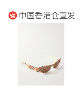香港直邮LOEWE 罗意威 女士 + Paula's Ibiza D形框条纹醋纤太阳