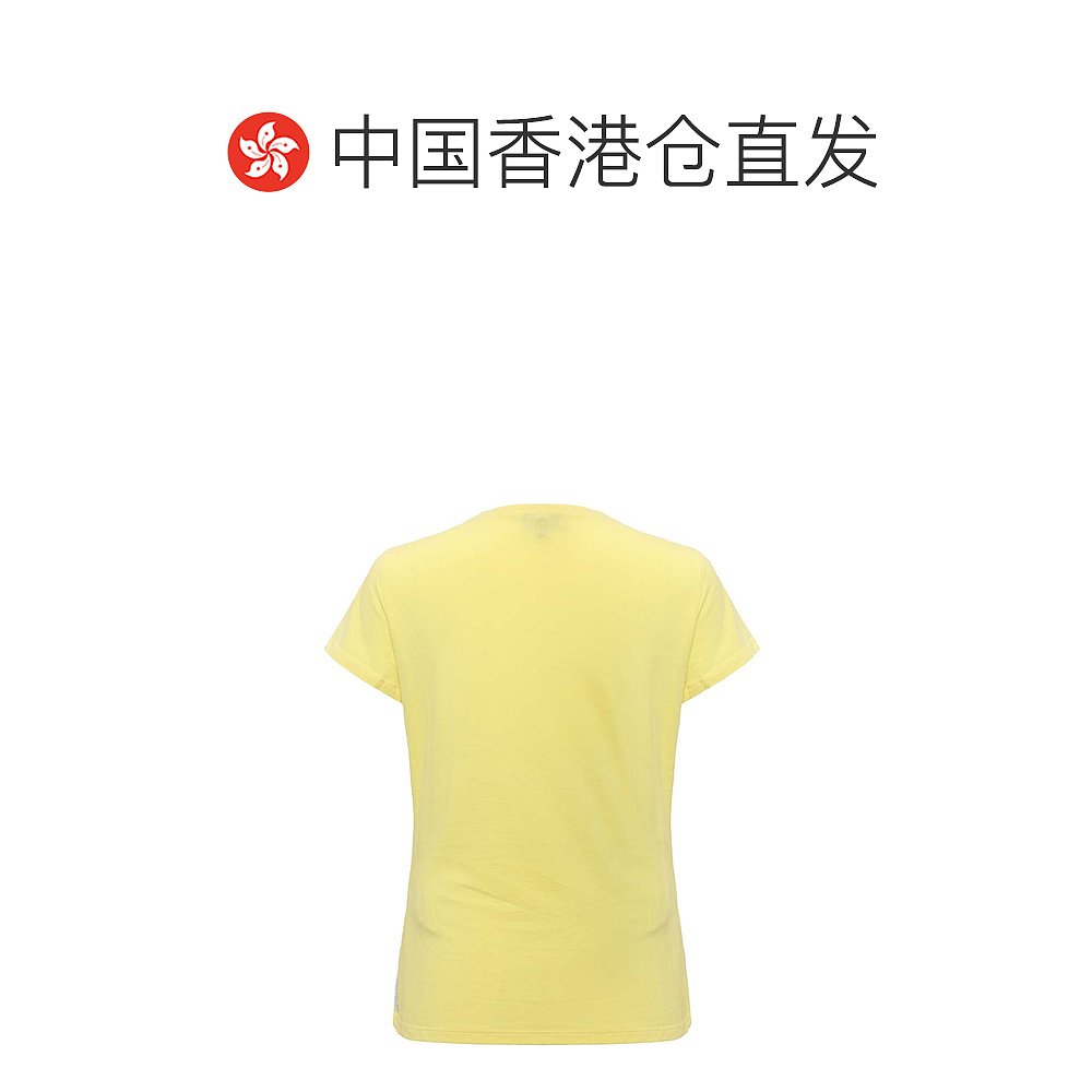 香港直邮Armani Jeans 阿玛尼牛仔 女士黄色创意图案修身T恤 A5H1