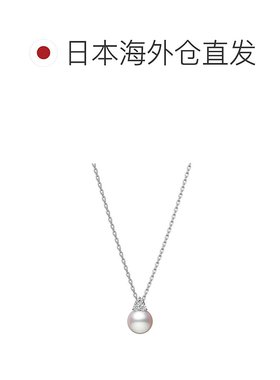 日潮跑腿Mikimoto御木本 女款珍珠钻石简约项链 白金 43cm PP-206